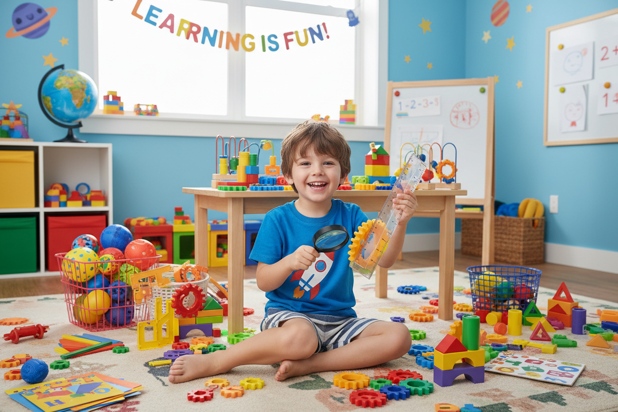 Kind spielt und lernt größe 1080x1080